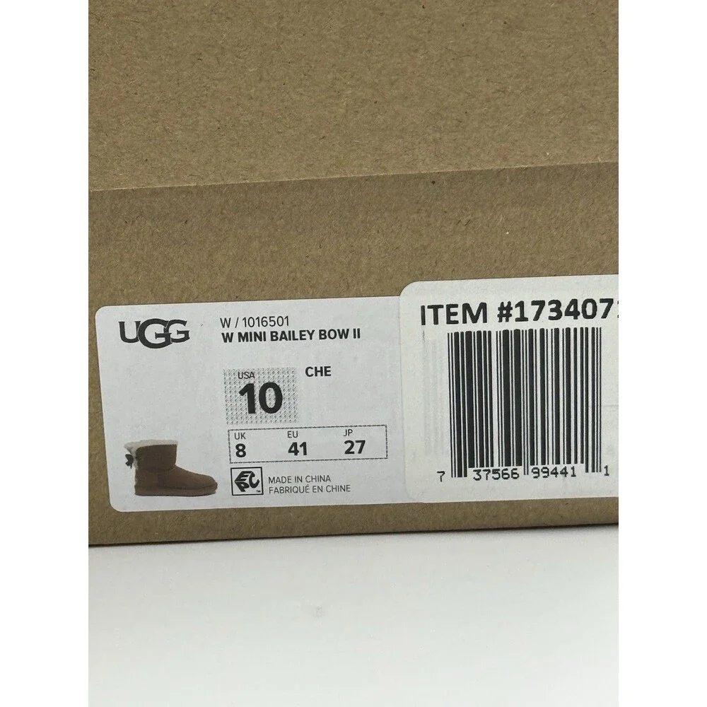 New 100% UGG Brand 1016501 Mini Bailey Bow II Women's Boots Shoes Chestnut